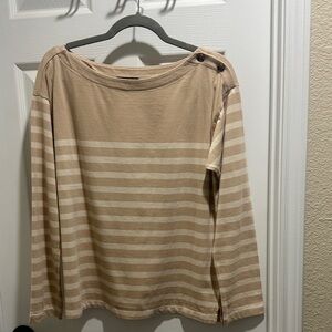 J.Crew Beige Crewneck Long Sleeve Top